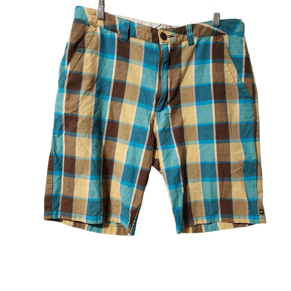 Quiksilver  Cotton Shorts Eco Friendly Casual Size 32 Plaid
